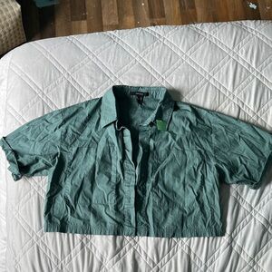 Forever 21 Teal Button-Up Top